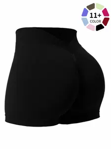 New Women's Back V Waist Yoga Shorts, High Elastic Sports Fitness Pants for All Seasons, Ideal for Yoga and Outdoor Workouts