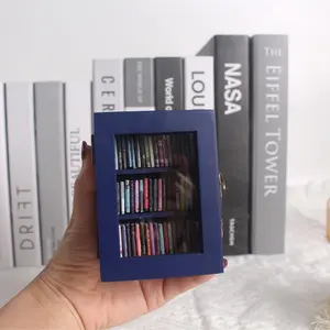 Blue Mini Bookshelf with 60 Miniature Books, Swing Design, Home Decor, Decorative Home Ornament, Study Room, Office Desk Display Shelf, Made in China
