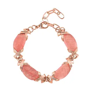 Cherry Quartz 65.00 ctw Molto Kiss Bracelet in Rosetone 68In Christmas Gifts