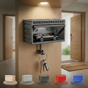 Wall-Mounted Garage Key Organiser - Room-Friendly Hanging Door Hanger with Mini Car Slot, Easy Installation, Decorative Design, Ideal for Car Enthusiasts, Perfect Gift