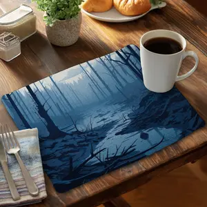 14x18 in. Dead Lands Gray Braided Polyester Placemat - Sturdy, Lightweight Kitchen Tableware, Coasters Home Decor Accessory