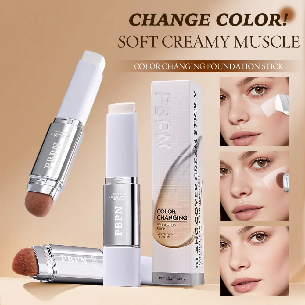 Color Adjusting Concealer and Foundation Stick, Smoothing Cosmetic for a Natural Makeup Look and Flawless Coverage, For All Skin Types - 02 Natural, Tinted Foundation Stick, Coverage Perfector