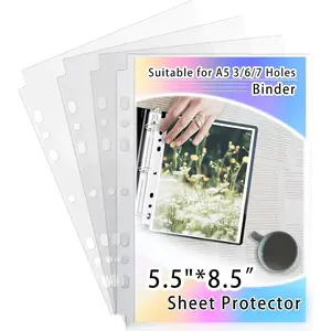 20 Pack Sheet Protectors 5.5x8.5"Photocard Sleeves for 6 Ring A5 Binder, A5 Binder 6 Ring (40 Pockets)