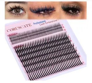 CORUSCATE Lash Clusters with Spikes Ultra Long 12-22mm Lash Spikes 7-9mm Bottom Lashes Supply Cluster Eyelash Extensions For Pros Multi-Eye Lash Styles DIY Eyelashes for Manga/Spiky/Mega Look