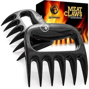 Meat Claws - Pulled Pork Shredder Tools for BBQ - Bear Claws for Shredding Meat  Grill, , or Barbecue - Heavy Duty Grilling Accessories - Pack of 2, Black