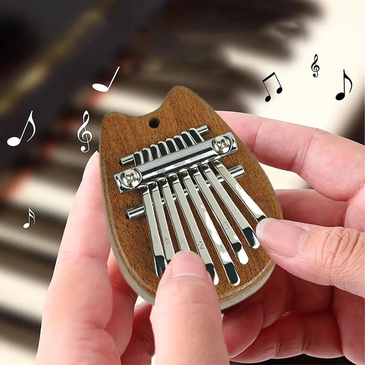 8-Key Mini Kalimba Thumb Piano - Portable Finger Piano, Drip Outdoor Stress Relief Fidget Toy, Creative Children Development Gift for 8-10 Years Old Music Lovers