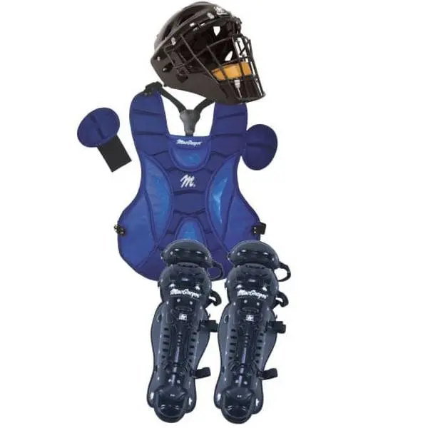 MacGregor Adult (Ages 15+) Pro-Style Catcher's Gear Set, Great Value Complete Pack with Varsity Look for Softball/Baseball, Full Protection with Helmet, Chest Protector, Leg Guards, and Throat Guard, For Ages 15+