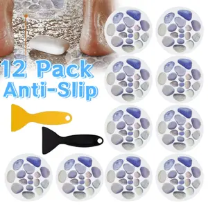 Non Slip Bathtub Stickers 10PCS Large Cobblestone Adhesive Anti Slip Decal Treads for Shower and Bath Tub with 2Pcs Premium Scraper - Home Improvement.