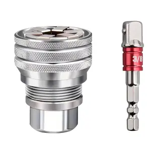 2-Piece Adjustable Socket Wrench Set Multi Socket Wrench 10mm-19mm, Socket Combination Tool, Universal Tool for 3/8" Drive Ratchet, Torque Wrench, Drill, Includes Drill Adapter, Multifunctional Wrench Set