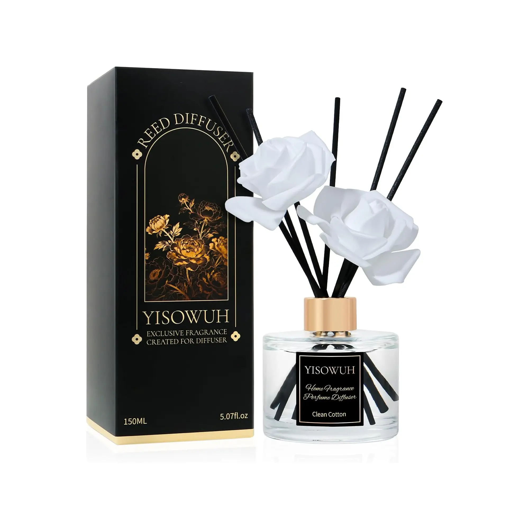 Natural Plant Essential Oil Aromatherapy Diffuser, Elegant Reeds Aroma Scented for Home Hotel Office, Simple High-End Fragrance, 1 Bottle Pack, Room Scent Diffuser