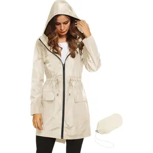 Waterproof Lightweight Rain Jacket Hooded Raincoat