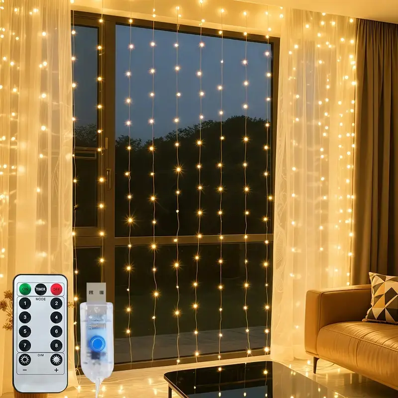 LED Curtain Light String, USB Powered LED Curtain Light String, Decorative Interior LED Lights String For Wedding Bedroom Living Room, Adjustable Led Lights, LED Decoration, LED Lighting