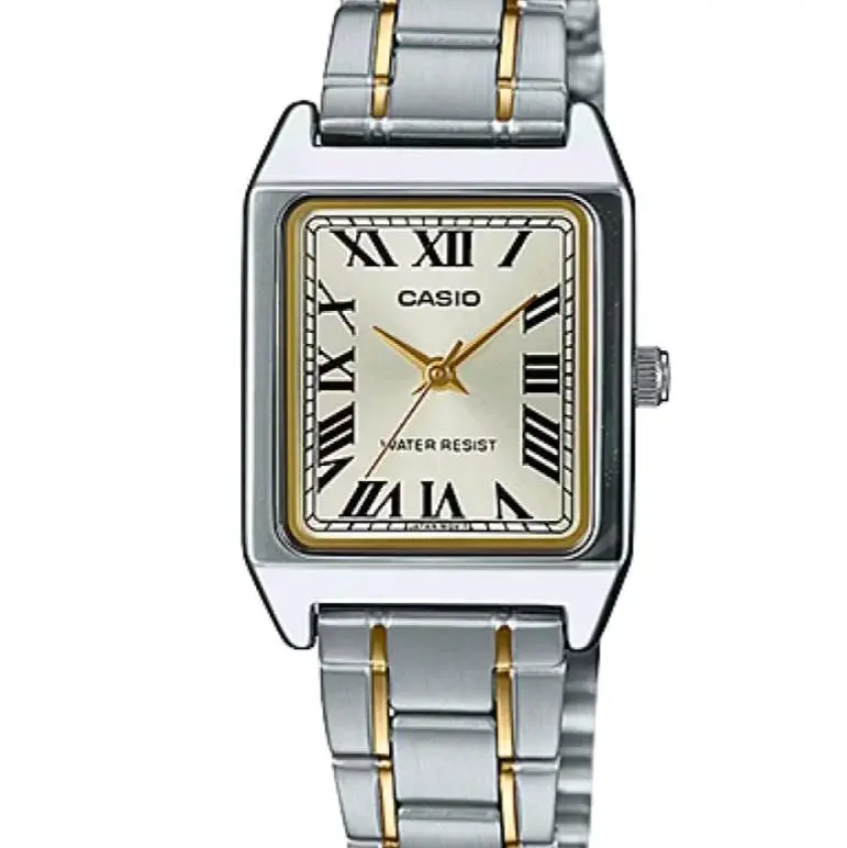 LTP-V007SG-9B New Casio Two tone Roman dial women elegent watch