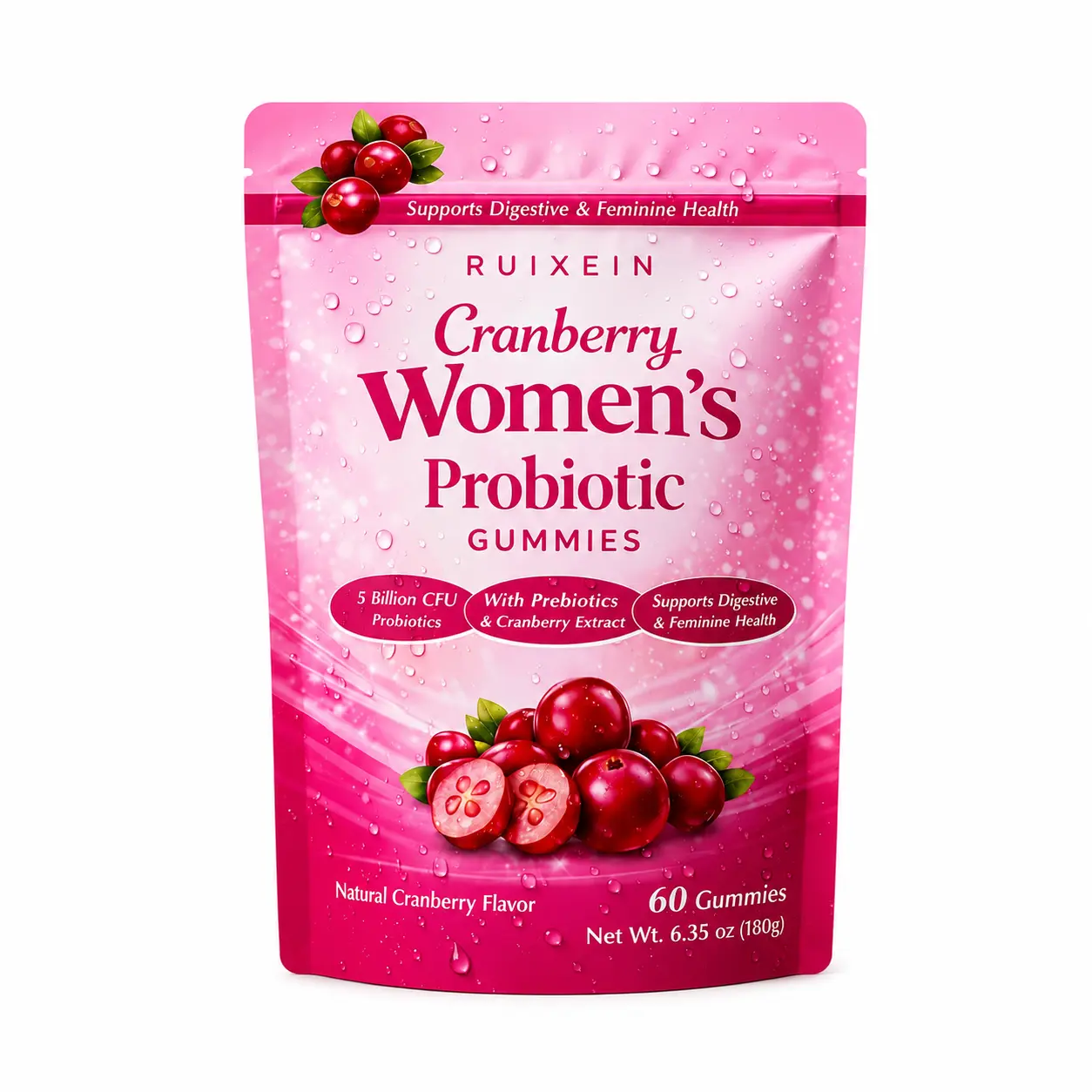 Cranberry Women's Probiotic Gummies (60 Count) – Dietary Supplement Supporting Gut & Overall Feminine Health – Mother's Day Gift