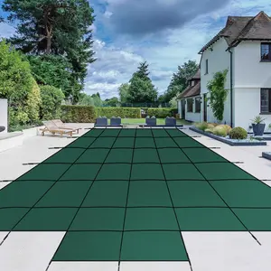 【GARVEE】Pool Safety Inground Pool Cover for 16x32ft Pool with Center Steps,Installation Tools,Ultra-Dense Safety Pool Cover 18x34ft for Inground Pools