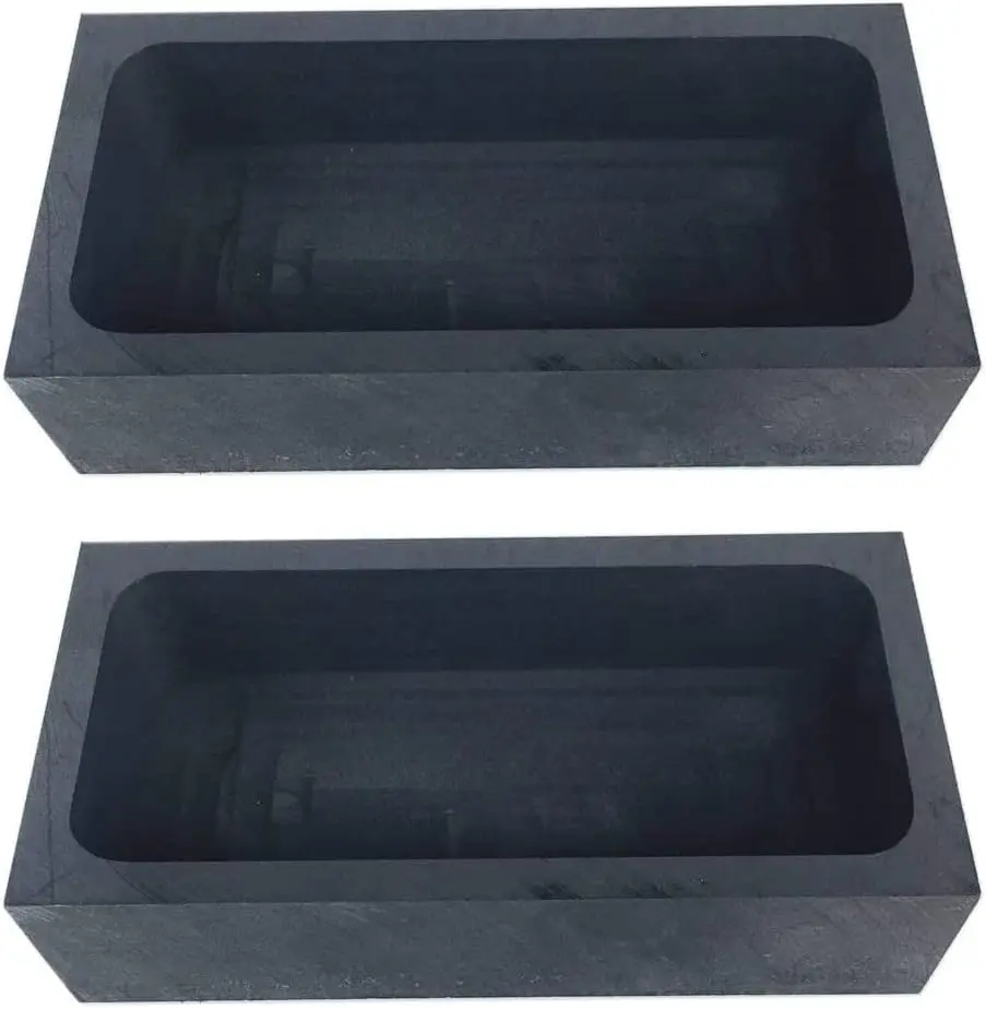 2 piece High-Purity Casting Molds Graphite Ingot Molds Crucible Mould Metal Melting Refining Tools Heat Resistant Up to 2000 Degrees