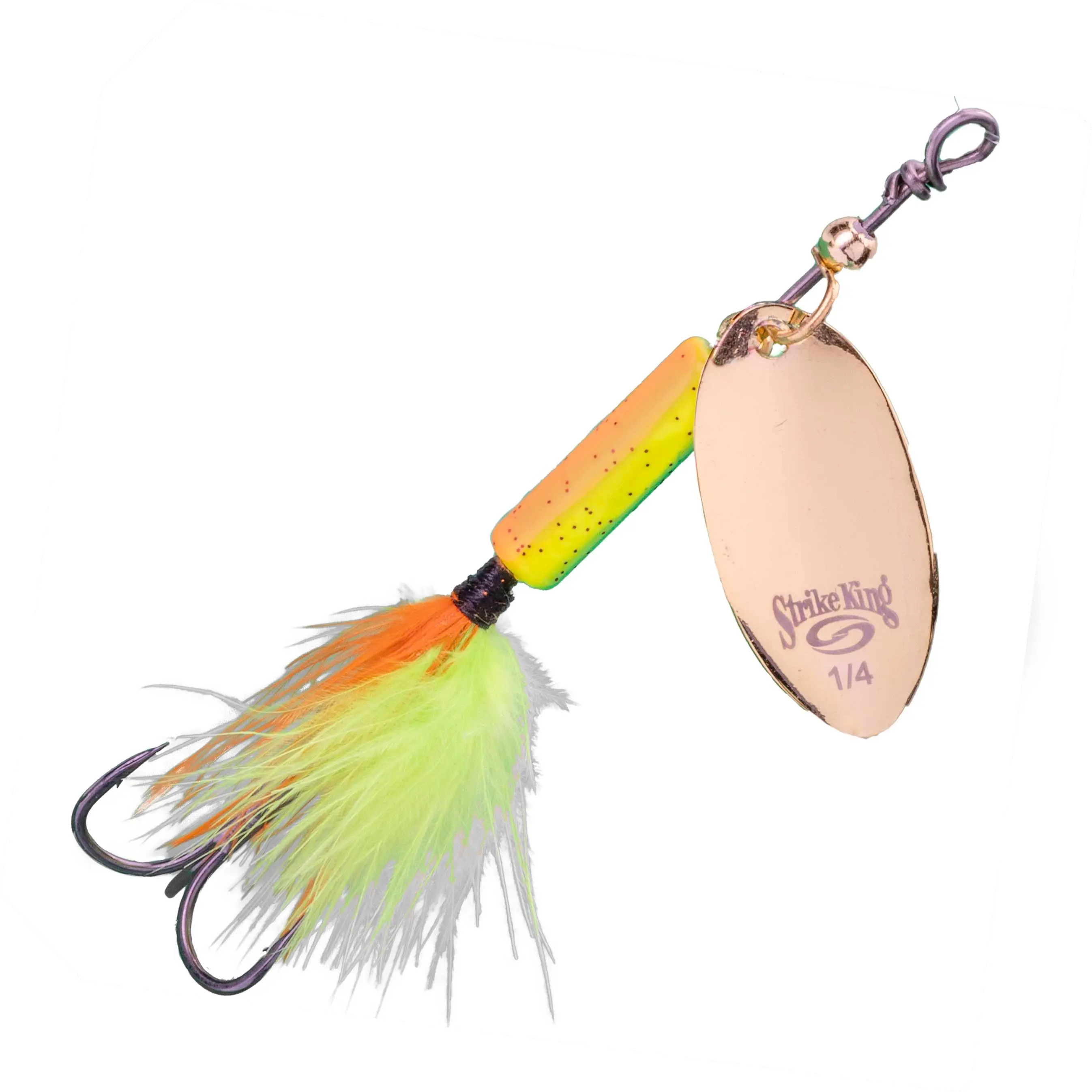 In-line Spinnerbait Fishing Lure with a Soft Hackle Feather Tail - Small Fish Attractant Lure with Strong Vibrations & Treble Hook, Artificial Fishing Lures