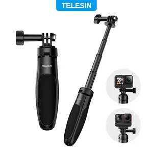 【TikTokShopStockUp】TELESIN Mini Selfie Stick Tripod – Compatible with GoPro Hero 13/12/11/10/9/8, DJI Osmo Action 5 Pro/6/4/3, Pocket 3, Insta360 X5/ACE/ONE X2/GO 2,Akaso, Xtra, PK3, Xtra and More, POV & Vlog Accessories