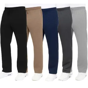 3-Pack Men's Classic Heavyweight Fleece Sweatpants with Open Bottom (S-3XL)