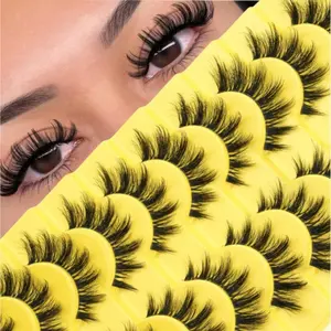 10 Pairs Of False Eyelashes Soft And Fluffy 3D Multi-Layer 3D Curl Volumized False Eyelashes Russian Volume False Eyelashes Natural Dramatic Curl Effect Thick And Full False Eyelashes Reusable Easy To Apply Cosmetic Eyelashes