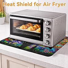 JOYFINITY Decorative Stove Top Covers for Electric Stove – Heat Resistant Glass Cooktop Protector Dish Drying Mat – Non-Slip Rubber Backing Washer Top Cover Waterproof Extra Counter Space (Tree 1)