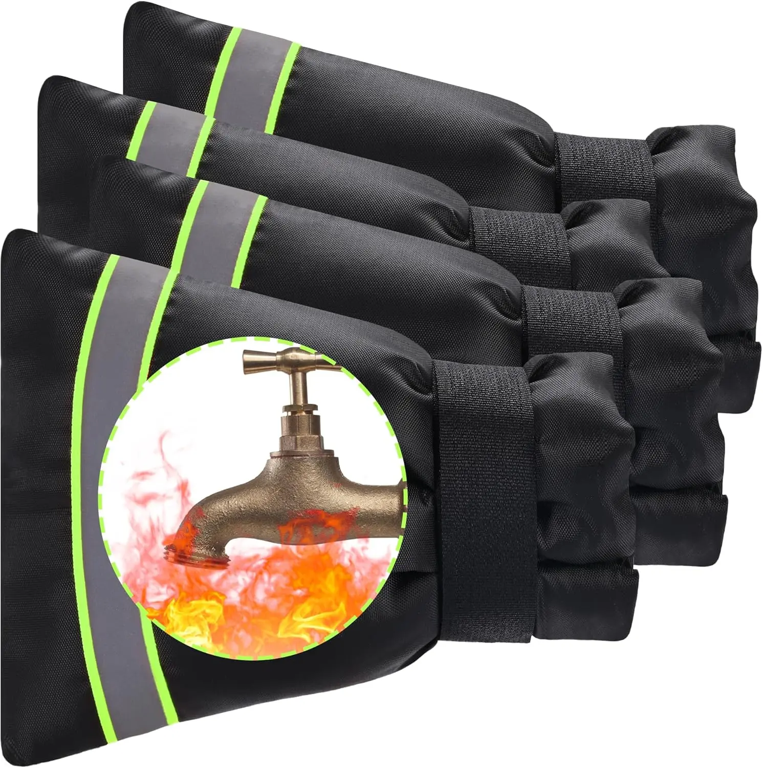 4 Pack Winter Faucet Cover, Outdoor Faucet Insulation Cover, Faucet Anti Freeze Cover for Garden Yard, Reusable Hose Bib Pipe Covers for Winter