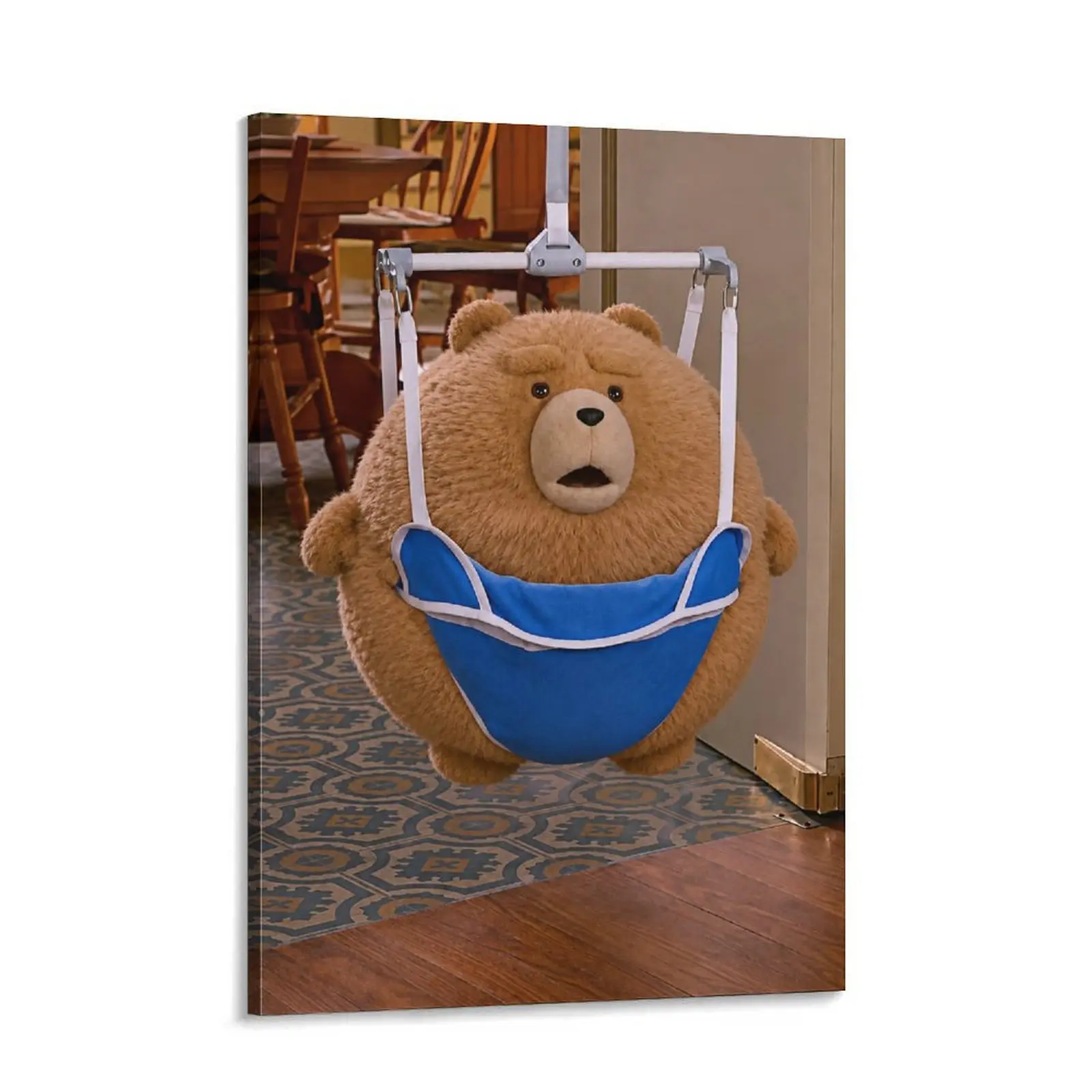 Hey Can I Have This Meme Canvas Wall Art, Funny Round Chubby Teddy Bear Poster, teddy bear meme,Viral Brainrot Meme Decor, Gen Z Humor Wall Art, Cute Bear Room Decor for Bedroom Dorm Apartment, Quirky Plush Bear Print, Funny Home Decor Gift