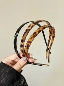 Vintage Leopard Print Anti-Slip U-Shaped Hairband, Upgraded Fit and Non-Slip Teeth, Secure Wear, Essential Daily Style Accessory, Workout Headband