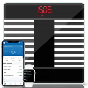 Bathroom Digital Scales for Body Weight, High Precision Scale with BMI, Body Fat, Muscle Mass, Bluetooth Body Fat Scale with 400lb,