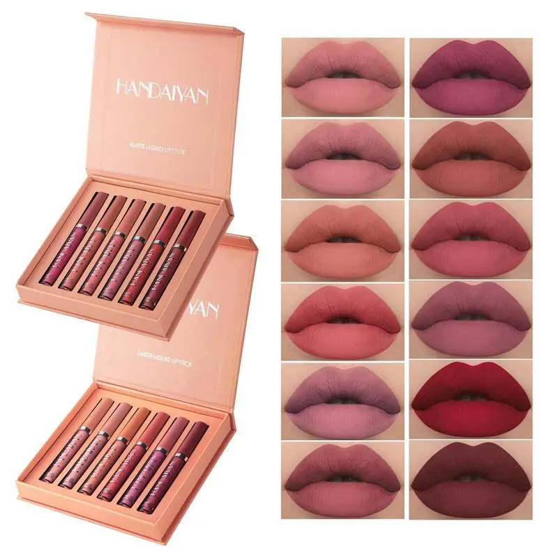 Long-lasting Matte Lipstick (6pcs/set), Waterproof Matte Lip Balm, Easy Coloring Lip Sticks, Lipgloss Suitable for All Occasions Lip Makeup, Lip kit, Girls and Women Cosmetic