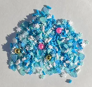 Seashells and sprinkles polymer clay mix  - Fimo Mix Pieces