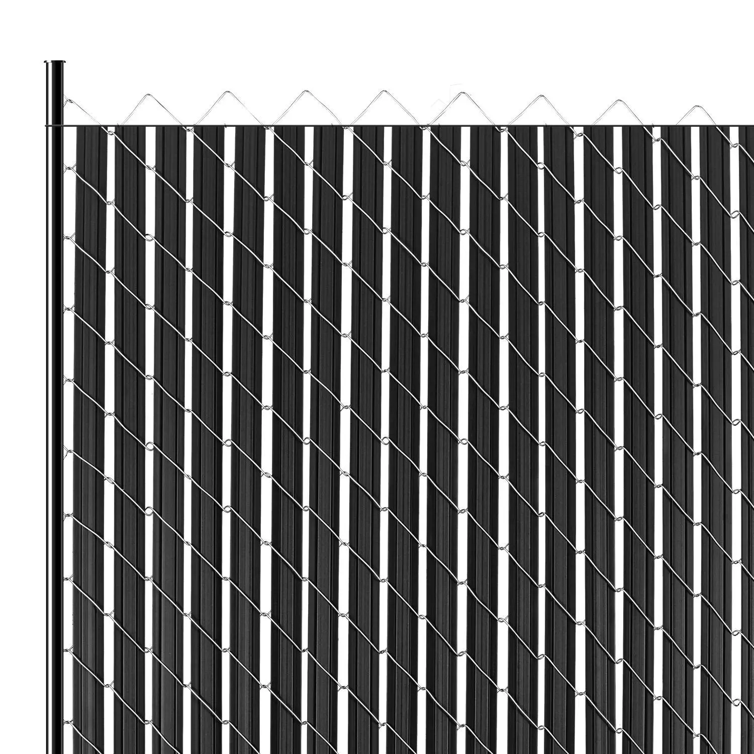 【Backtoschool】VEVOR Bottom Locking Privacy Slats, Double-Wall Vertical Bottom-Locking Slats with Wings for Chain-Link Fence, High-Density HDPE Chain Link Slats Ideally Fit 8' High Fence for Garden and Farm(Black)