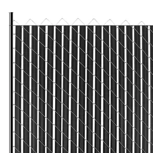 【Summervibes】VEVOR Bottom Locking Privacy Slats, Double-Wall Vertical Bottom-Locking Slats with Wings for Chain-Link Fence, High-Density HDPE Chain Link Slats Ideally Fit 8' High Fence for Garden and Farm(Black)