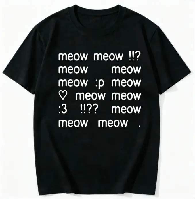 Cat Mom Dad Lazy Home Wear Playful Meow Typography Front Print Breathable Oversized Gender Neutral Summer Cotton Basic Tee