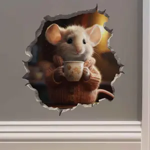 Coffee Mouse Hole Decal