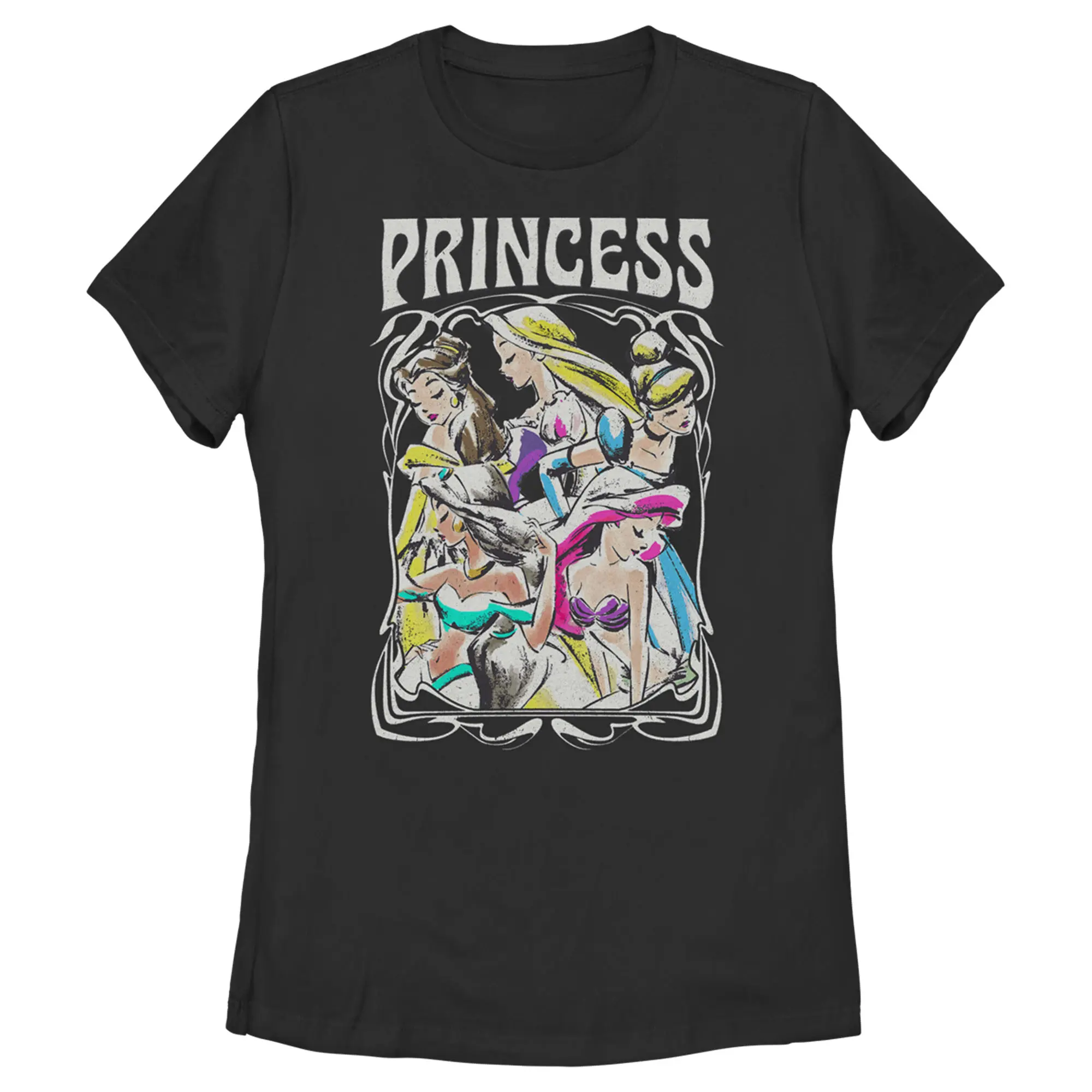 Women's Disney Princess Sketch Poster T-Shirt