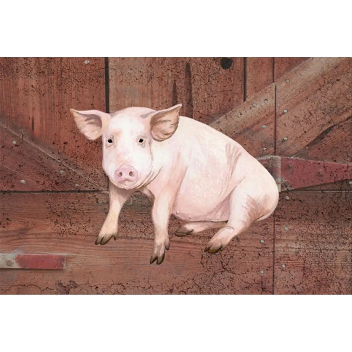 Washable Pig At The Barn Door Fabric Placemat, Kitchen Tableware Accessory, Coasters
