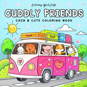 Cuddly Friends: Easy Coloring Book for Adults and Teens Featuring Adorable Animal Characters for Stress Relief and Relaxation (Cute and Simple Coloring Books)
