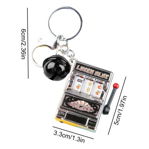 Mini Fruit Slot Machine Keychain Novelty Keyrings Lucky Charm Novelty Gifts Mini Casino Pendant Bag Charm Mini Bag Keyring for Kids Adults