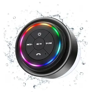 Shower Speaker  , Mini Portable  Speaker with LED Lights, Suction Cup, Floating, Sound, for Bathroom Travel Beach Pool, Ideal  Gifts
