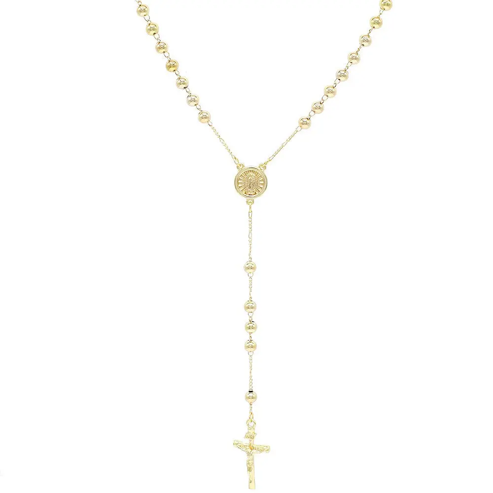 Gold-Filled Layered Necklace for Women, Religious Rosary with Cross Design Pendant, Spiritual Faith-Based Fashion for Any Occasion, Religious Design Necklaces, Stylish Accessories, Crucifix Necklaces