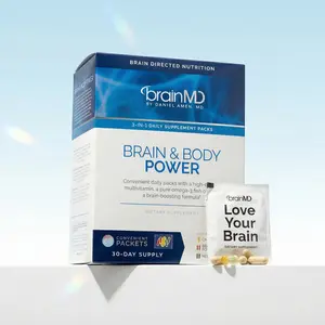 BrainMD - Brain & Body Power | 3-in-1 Solution for Memory, Focus, Attention, Mood, Emotional Balance & Brain Health - 60 Packets
