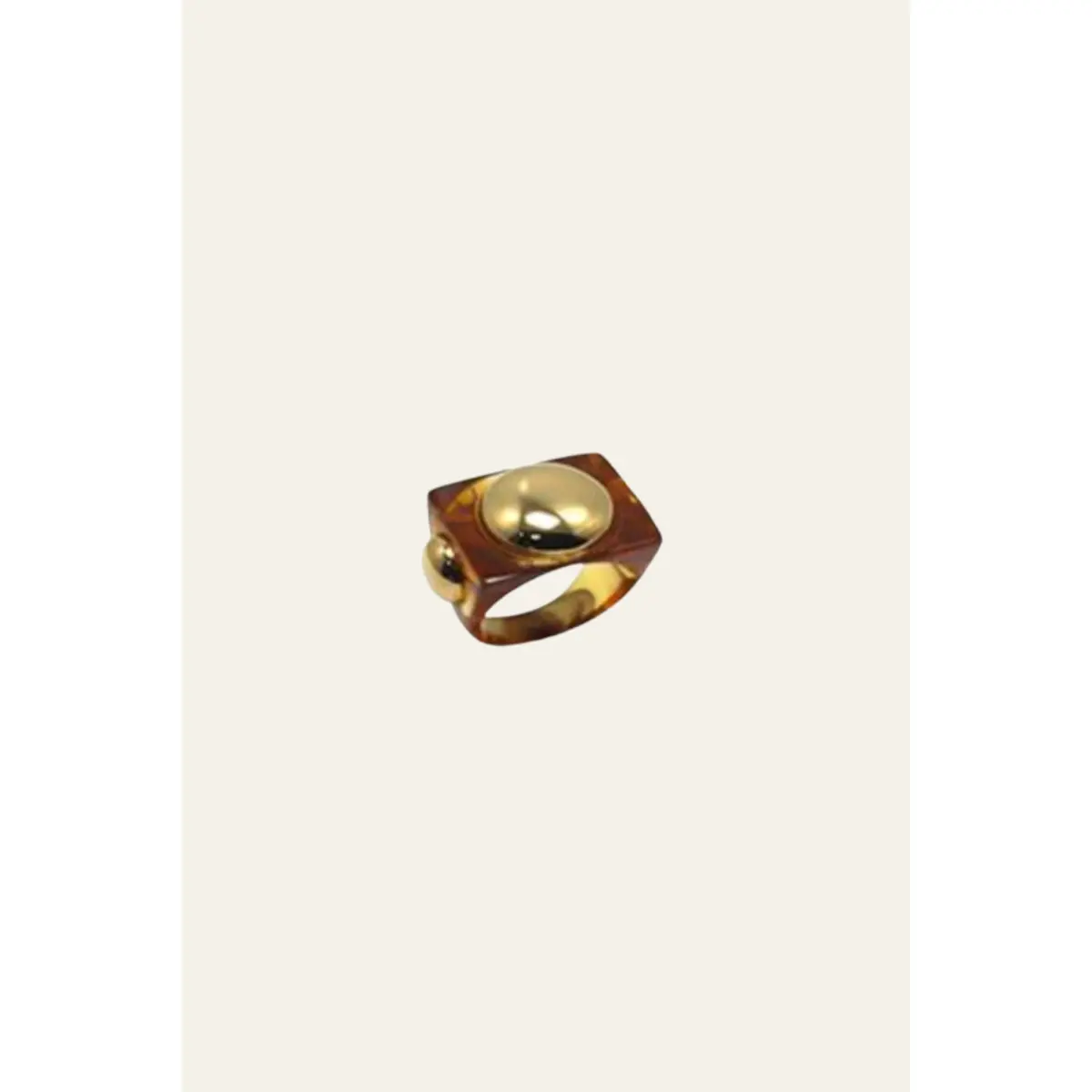 Gold Polished Tortoise Shell Ring