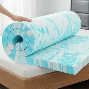 2-3 Inch Twin Memory Foam Mattress Topper, Cooling Gel Infused Mattress Pad, Ventilated Bed Topper for Pressure Relief, CertiPUR-US Certified, Dorm Room Essentials