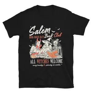 Salem Book Club Unisex Short Sleeve T-Shirt Printed in the USA