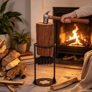 1pc Heavy-Duty Manual Firewood Splitter - Portable Splitting Tool with Sturdy Base, for Indoor/Outdoor Use, for Fireplace, Camping, Garden, Wood Splitter