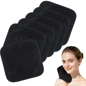 SINLAND Microfiber Facial Towels, 8x8 in, Smooth, Tear-Resistant, Fast-Drying Absorbent Washcloths for Makeup Removal, Bathroom Home Supplies