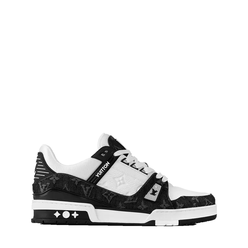 ‮ nottiuV siuoL ‬     Sneaker Monogram Empreinte Leather and Monogram Trainer Denim Men| Good Condition.