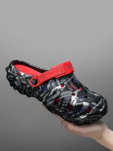 Men's Holey Shoes Fashion Street Art New Summer Outdoor Cool Sandals, Trendy Sports Slippers for Men, Stylish Casual Footwear