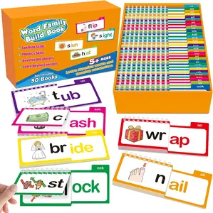 30 Read and Rhyme Flip Books Claritydream Flip Books,reading and rhyming word,prefixes word family,learn to read[backtoschool] ABC Vocabulary Flash cards for kids